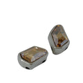 Swarovski and metal slider 21x14x11mm. Silver-Golden Shadow. Int 2.3mm