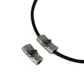 SWAROVSKI and metal slider 24x12x8,5mm. Silver-Silver Night. Inn.4mm