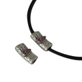 SWAROVSKI and metal slider 24x12x8,5mm. Silver-Antique Pink. Inn.4mm