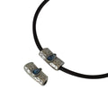 SWAROVSKI and metal slider 24x12x8,5mm. Silver-Denim Blue. Inn.4mm