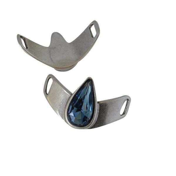 Swarovski ans metal half bracelet56x33mm.Silver-Montana.Int.10x3mm