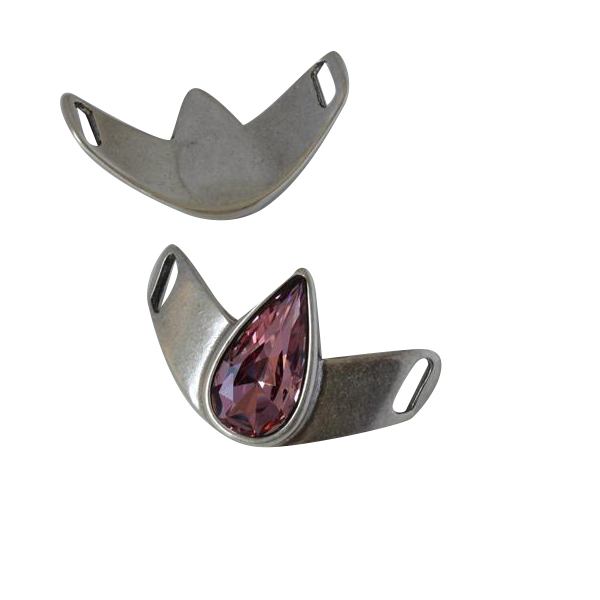 Swarovski ans metal half bracelet56x33mm.Silver-AP.Int.10x3mm