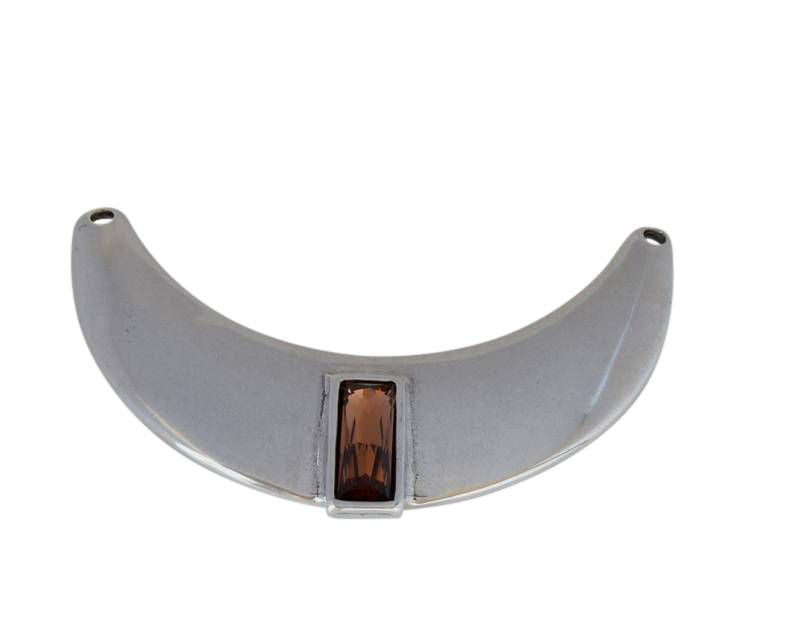 Swarovski and Zamak necklace Light Smoked Topaz 130x85mm - Inn.4.5mm