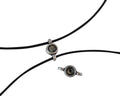 Swarovski and metal connector 10x5mm. Silver-Black Diamond.Inn.2m