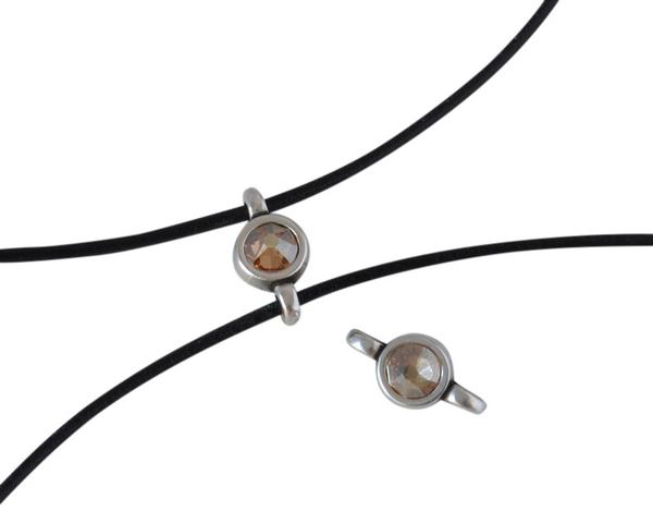 Swarovski and metal connector 10x5mm. Silver-Golden Shadow.Inn.2m
