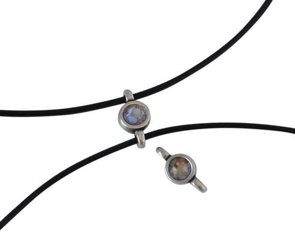 Swarovski and metal connector 10x5mm. Silver-Cappuccino Delite.Inn.2m