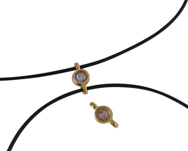 Swarovski and metal connector 10x5mm. Gold-Cappuccino Delite.Inn.2m