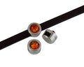 SWAROVSKI and Zamak Slider. 6x4mm coin. Silver-Fireopal. Inn.3x2mm