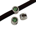 SWAROVSKI and Zamak Slider. 8mm coin. Silver-Erinite. Inn.5x2mm