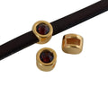 SWAROVSKI and Zamak Slider. 8mm coin. Gold-Burgundy. Inn.5x2mm
