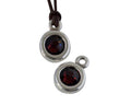 SWAROVSKI and Zamak Pendant. 17x11mm Coin. Silver-Burgundye. Inn.2mm