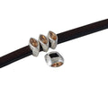 SWAROVSKI and metal slider navette 5.5x3mm. Silver-Light Colorado Topaz. Int.3x2mm