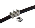 SWAROVSKI and metal slider navette 5.5x3mm. Silver-Black Diamond. Int.3x2mm
