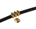 SWAROVSKI and metal slider navette 5.5x3mm. Gold-Black Diamond. Int.3x2mm