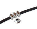 SWAROVSKI and metal slider navette 7.5x4mm. Silver-Light Colorado Topaz. Int.3x2mm