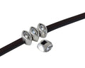 SWAROVSKI and metal slider navette 7.5x4mm. Silver-Crystal. Int.3x2mm
