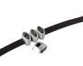 SWAROVSKI and metal slider navette 7.5x4mm. Silver-Black Diamond. Int.3x2mm