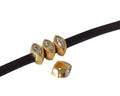 SWAROVSKI and metal slider navette 7.5x4mm. Gold-Crystal. Int.3x2mm