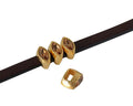 SWAROVSKI and metal slider navette 9x5mm. Gold-Light Colorado Topaz. Int.5x2.5mm