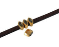 SWAROVSKI and metal slider navette 9x5mm. Gold-Black Diamond. Int.5x2.5mm