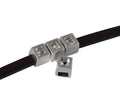 SWAROVSKI and metal slider square 5x5mm. Silver-Crystal. Int.3x2mm
