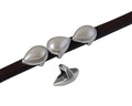 SWAROVSKI and metal slider drop 10x7mm. Silver-White Pearl. Int.5x2.5mm