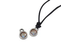 Swarovski and metal pendant coin 6.5x6.5mm. Silver-Ochre Delite. Inn1.8mm