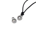 Swarovski and metal pendant coin 6.5x6.5mm. Silver-Crystal. Inn1.8mm