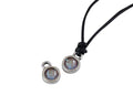 Swarovski and metal pendant coin 6.5x6.5mm. Silver-Cappuccino Delite. Inn1.8mm