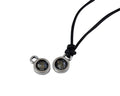 Swarovski and metal pendant coin 6.5x6.5mm. Silver-Black Diamond. Inn1.8mm