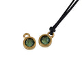 Swarovski and metal pendant coin 6.5x6.5mm. Gold-Erinite. Inn1.8mm