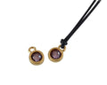 Swarovski and metal pendant coin 6.5x6.5mm. Gold-Antique Pink. Inn1.8mm