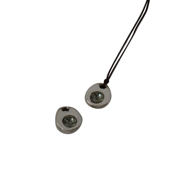 Swarovski pendant 9x8x5mm. Silver-black diamond. Int.1.2mm