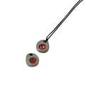 Swarovski pendant 9x8x5mm. Silver-padparadcha. Int.1.2mm